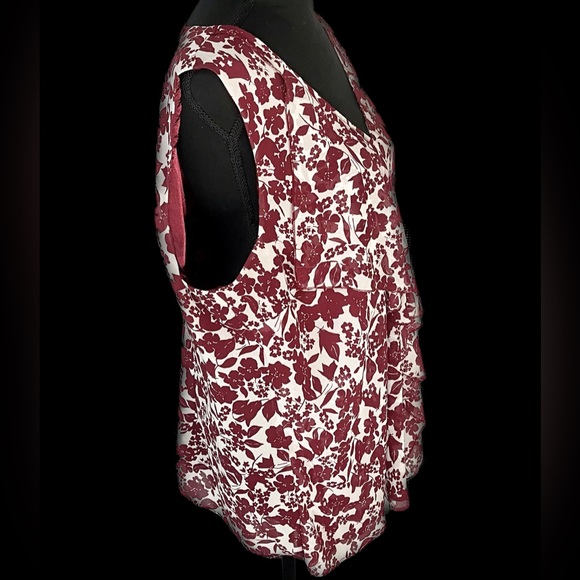 Daisy Fuentes Tank Blouse Mock Wrap Red White 2X 2XL XX - Picture 10 of 14